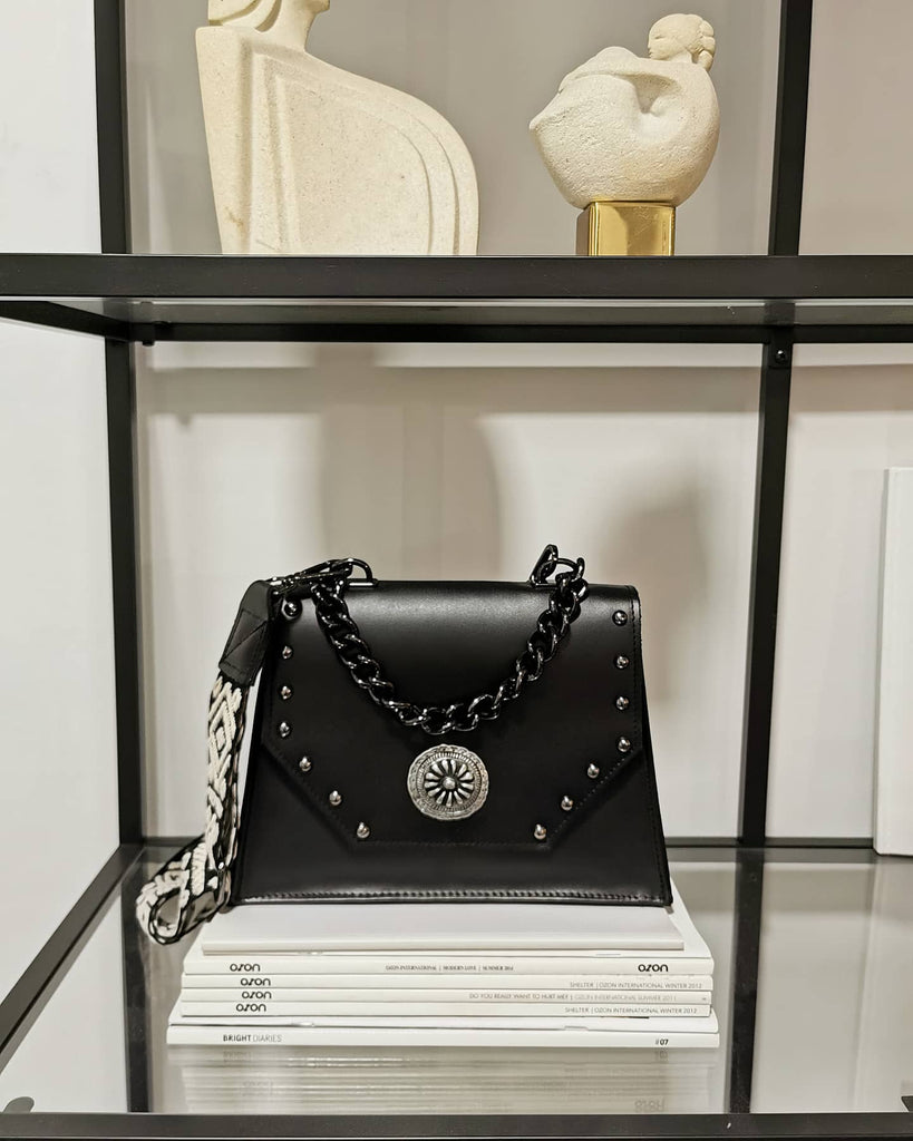 Δερμάτινη Τσάντα ώμου Chiara Μαύρη - Bonendis