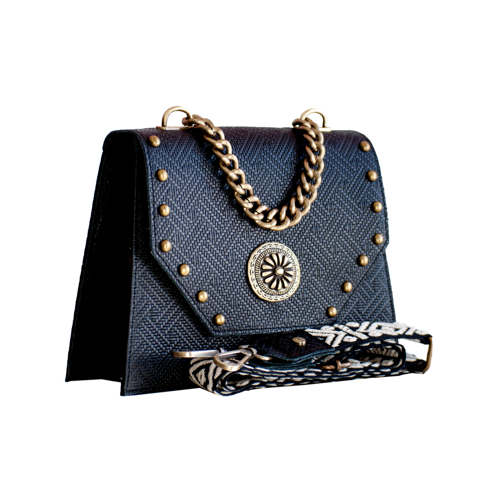 Δερμάτινη Τσάντα ώμου Chiara Μαύρη - Bonendi