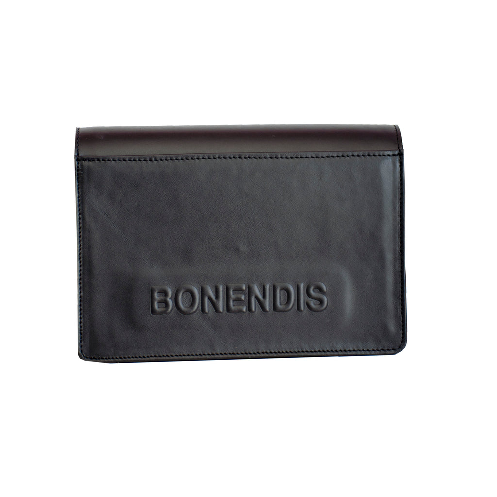 Δερμάτινη τσάντα ώμου lizzy -μαύρο - Bonendis