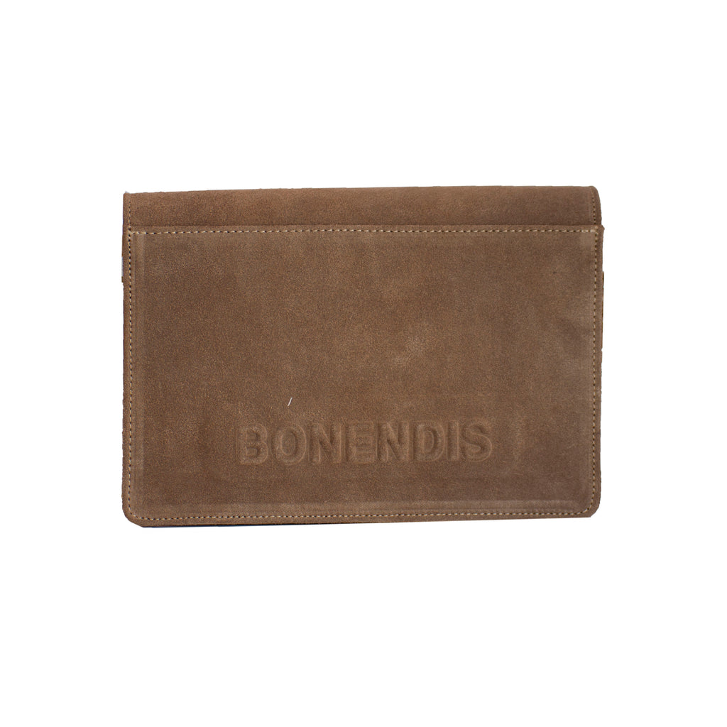 Δερμάτινη τσάντα ώμου lizzy -μόκα - Bonendis